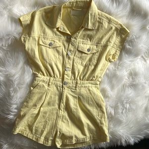Small Blanknyc yellow denim romper